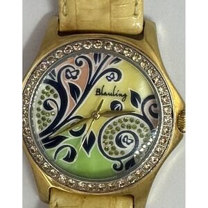 Blauling Watch Floral Dance New Battery Womens Swiss‎ Made Leather Band 38MM